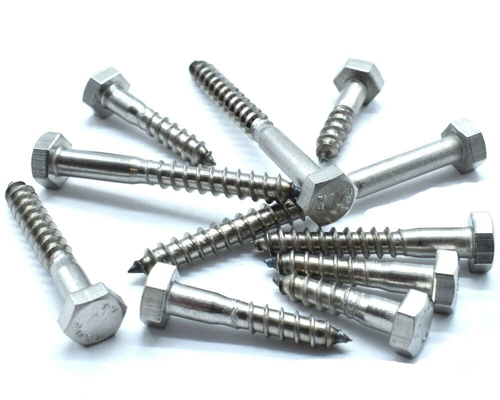 Hex Head Coach Screw:M10 x 100 - DIN 571/4.8/ZP