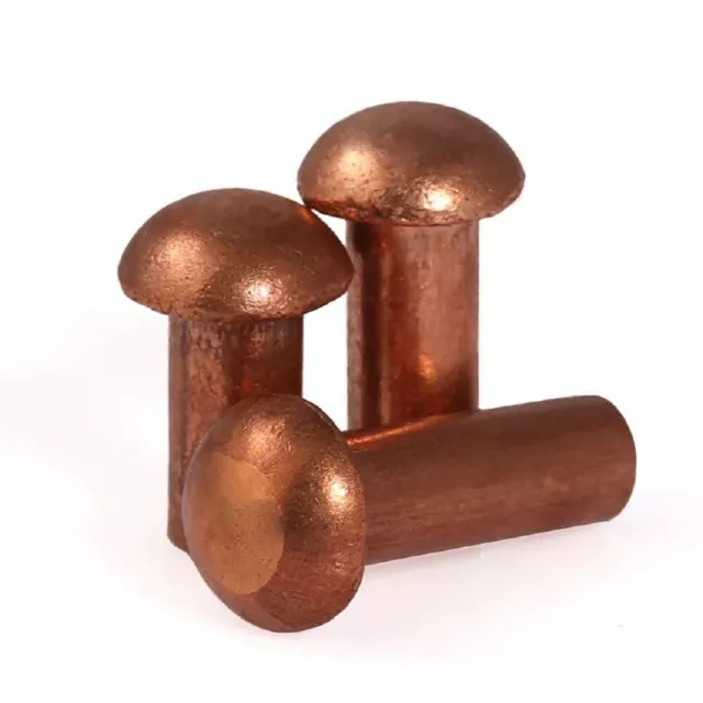 Copper Round Flat Head Rivets:5 x 40 - DIN 660/Copper